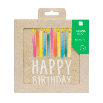 Serviettes de table Happy Birthday écologiques - paquet de 20 3