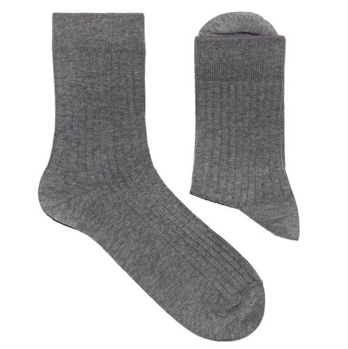 Ribbed Socks for Women >>Heather Gray<< Plain color cotton socks  soft cotton