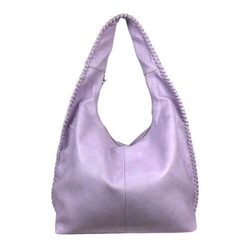 Amplio Bolso Hobo Sintético con Bolsillo Trasero. Moda Mujer