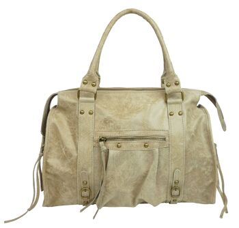 Sac à main en cuir Grand Naples 58035 Taupe 1