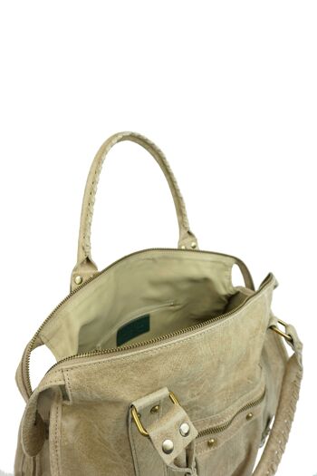 Sac à main en cuir Grand Naples 58035 Taupe 4