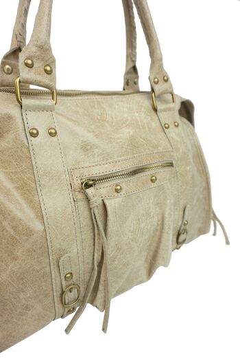 Sac à main en cuir Grand Naples 58035 Taupe 5