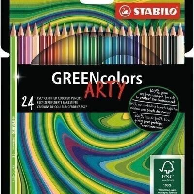 Crayons de couleur - Etui carton x 24 STABILO GREENcolors ARTY