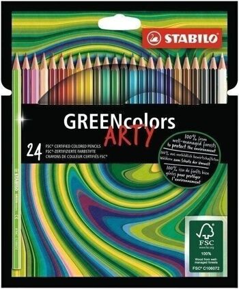 Crayons de couleur - Etui carton x 24 STABILO GREENcolors ARTY 1