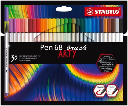 Feutres pinceau - Etui carton x 30 STABILO Pen 68 brush ARTY
