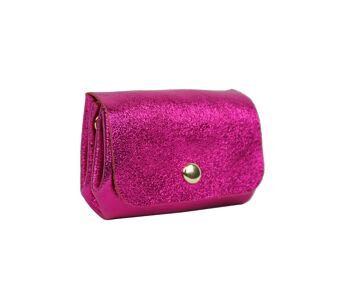 Porte-monnaie en cuir Léa PMD2603 Fuchsia 2