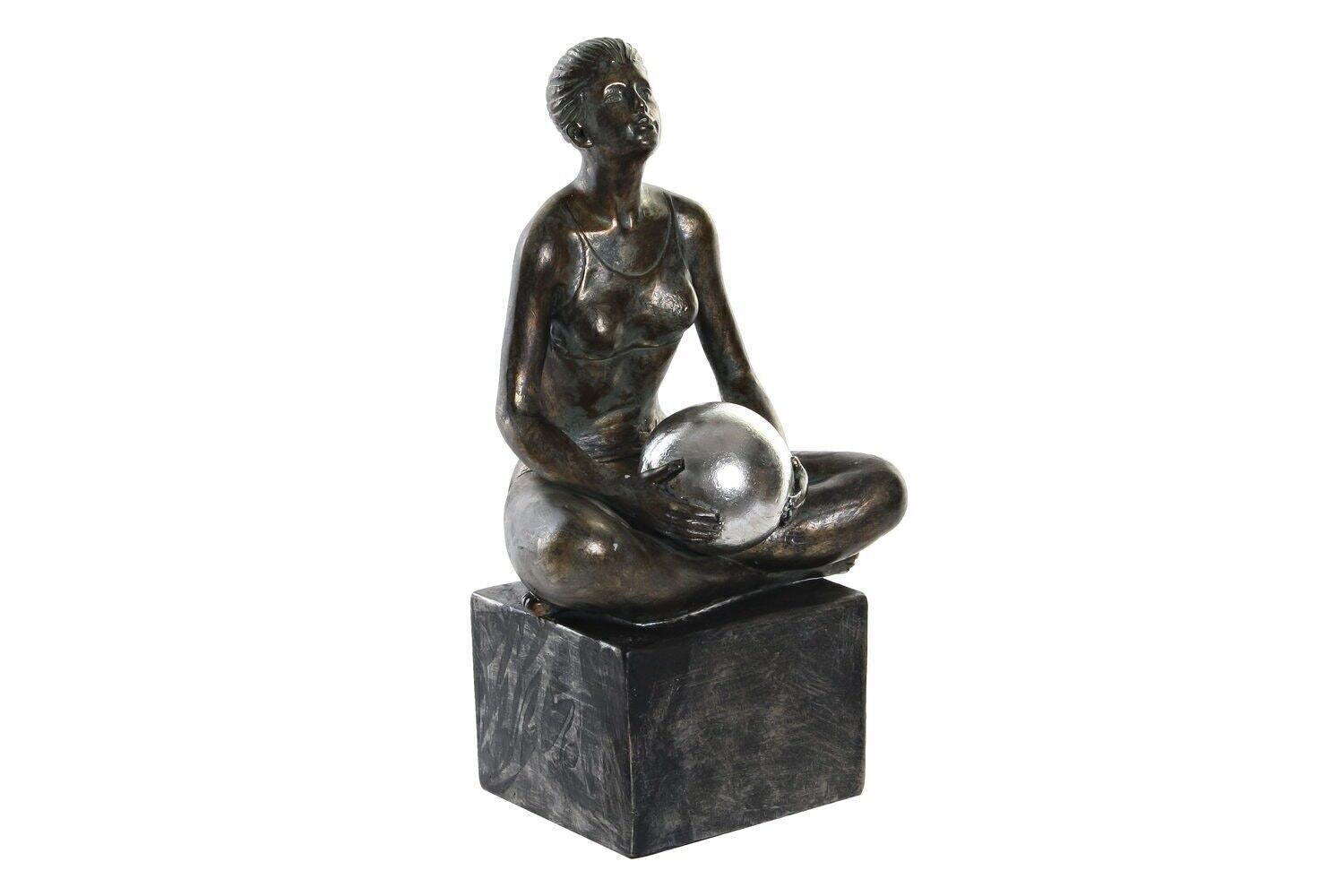 FIGURE RESIN 14X11,5X25,5 COPPER GYMNAST GIRL FD189989