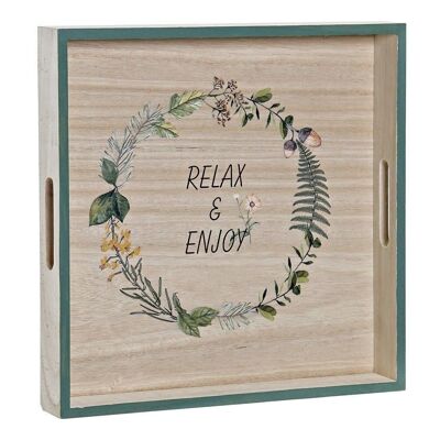 WOODEN DECORATION TRAY 32X32X4,5 NATURAL LD194357