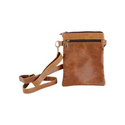 Leather bag, practical for men or women, shoulder strap, classic. LITTLE RAFAEL