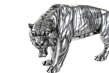 FIGURINE EN RÉSINE 31X7.5X13.5 TIGRE ARGENT FD190288 2