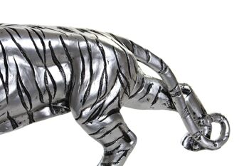 FIGURINE EN RÉSINE 31X7.5X13.5 TIGRE ARGENT FD190288 3