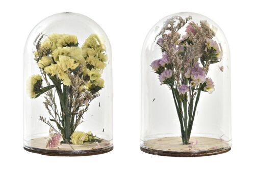 DECORACION FLOR SECA CRISTAL 8X8X13 2 SURT. DH196453