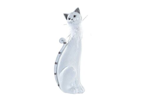 FIGURA RESINA 9X9X24 GATO BRILLANTE BLANCO FD195838