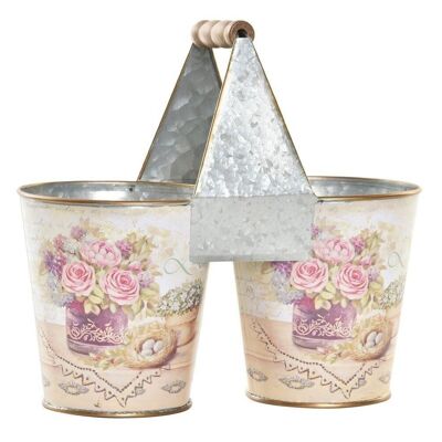 JARDINIÈRE EN MÉTAL 24X12X23 LOVE ROSE LD194570