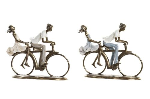 FIGURA RESINA 27X9,5X23 PAREJA BICICLETA 2 SURT. FD195848