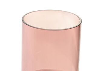 VASE VERRE 14X14X23 ROSE JR195612 2