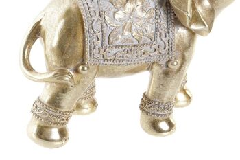 FIGURINE EN RÉSINE 17X8,5X23,5 BOUDDHA ÉLÉPHANT DORÉ FD203279 3