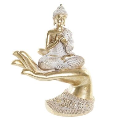 FIGURINE RÉSINE 18X9X22 MAIN DE BOUDDHA DORÉ FD203280