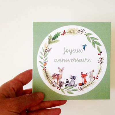 Carte anniversaire Couronne Les petites bêtes