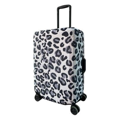 Periea Elasticated Luggage Cover - Silver Leopard 4 Sizes