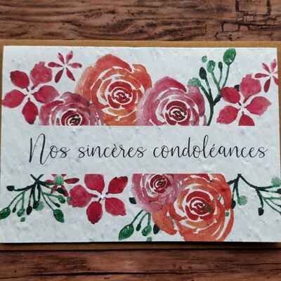 Plantable card – Our sincere condolences