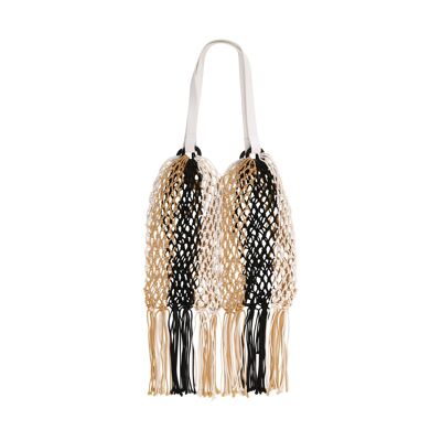 Bolso shopper tejido con flecos