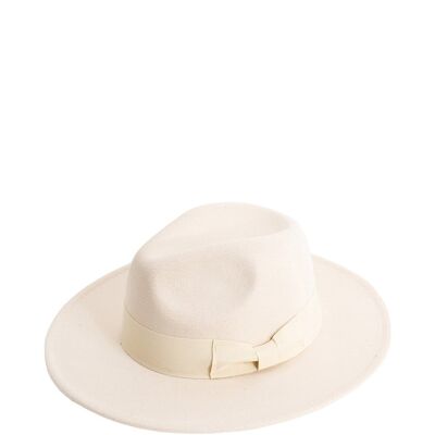 Sombrero Fedora con ribete de lazo y ajustador de tamaño