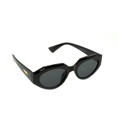 Ovale Sonnenbrille in Schwarz
