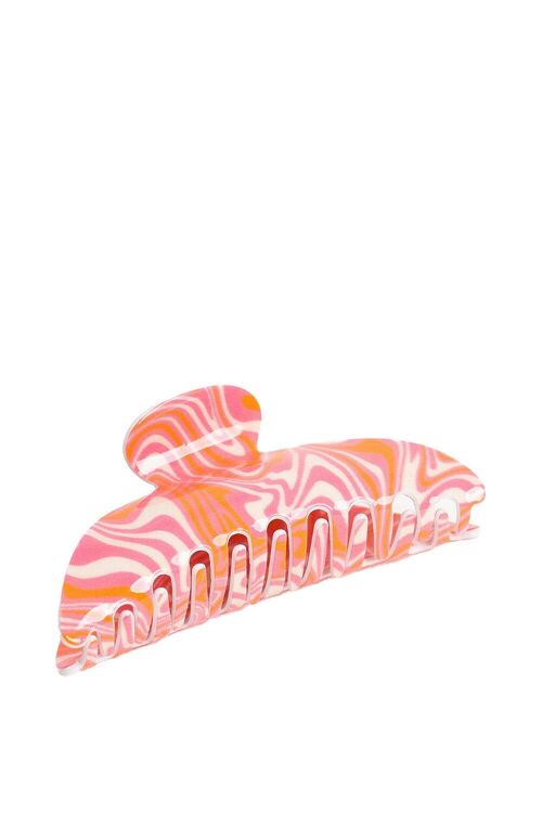 Retro Wave Hair Clip in Pink And Orange