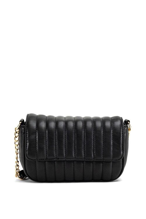 Padded Quilted Crossbody Bag In Black