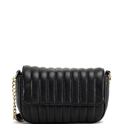 Padded Quilted Crossbody Bag In Black