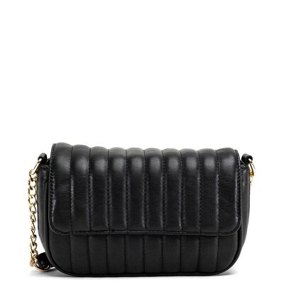 Padded Quilted Crossbody Bag In Black