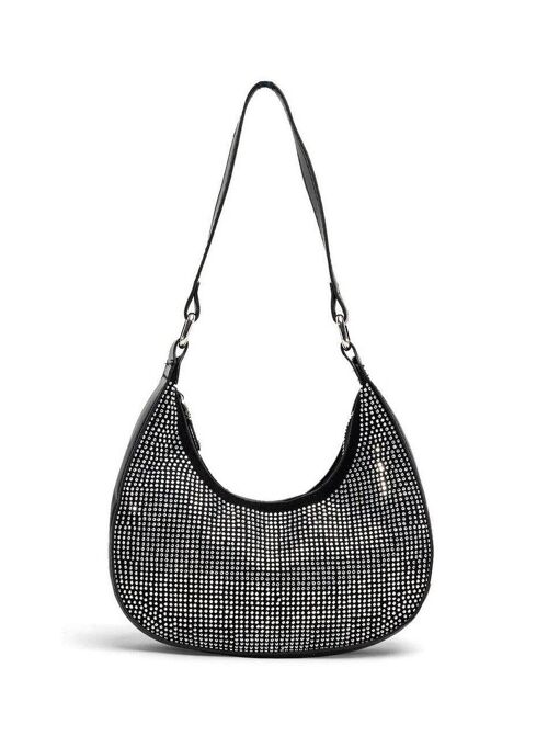 Crystal Rhinestone Embellished Mini Bag in Silver