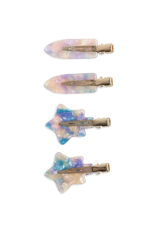 Marble Resin Styling Clips in Multicolours