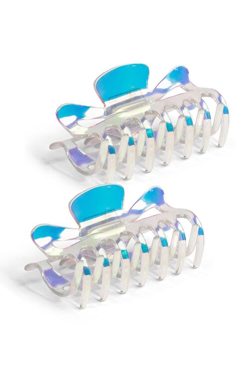 Iridescent Hair Claw Multipack in Multicolour