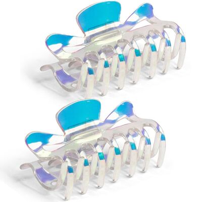 Iridescent Hair Claw Multipack in Multicolour