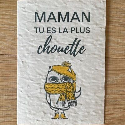 Carte à planter – Maman tu es la plus chouette