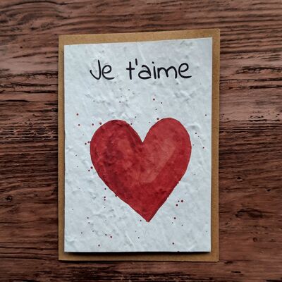 Card piantabile – Ti amo (cuore)