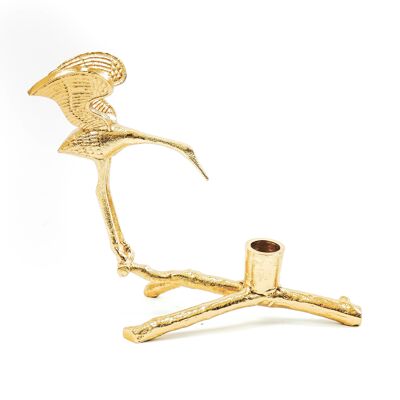 HV Bird in Action Candleholder - Gold - 19x10x20cm