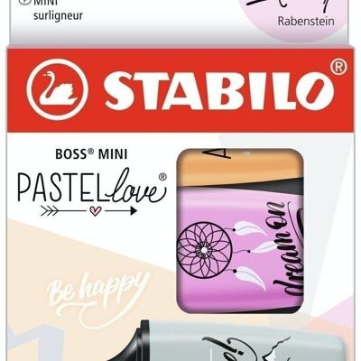 Textmarker – 3 STABILO BOSS MINI Pastellove 2.0 - Grau + Lila + Aprikose