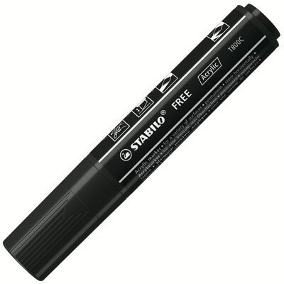 STABILO FREE Acryl T800C Breitspitzenmarker – schwarz