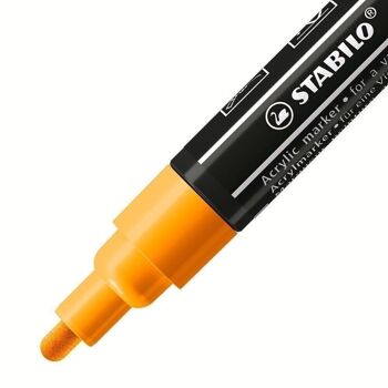 Marqueur pointe moyenne STABILO FREE acrylic T300 - orange 2