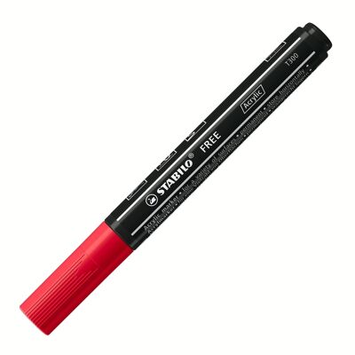 STABILO FREE acrílico T300 marcador de punta media - rojo oscuro