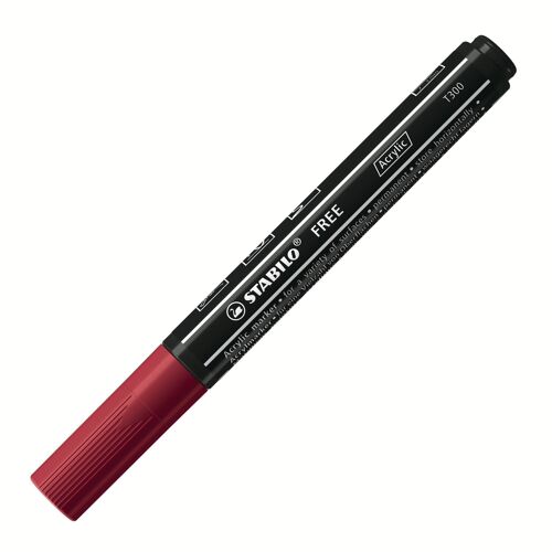 Marqueur pointe moyenne STABILO FREE acrylic T300 - rouge pourpre