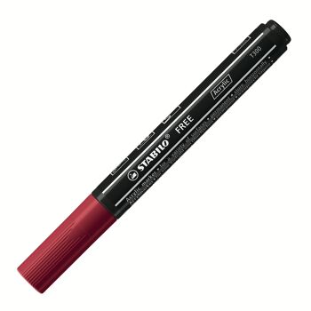 Marqueur pointe moyenne STABILO FREE acrylic T300 - rouge pourpre 1