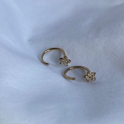 Iraklia gold-plated and zircon hoop earrings