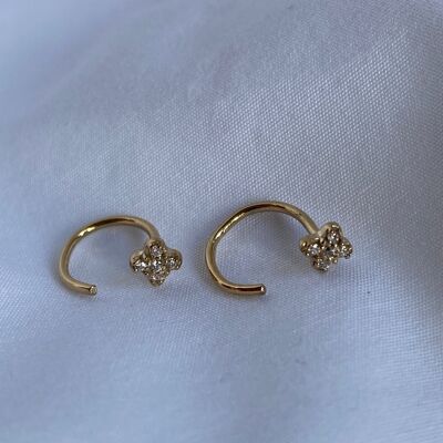 Selina gold-plated and zircon hoop earrings