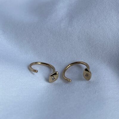 Gold-plated hoop earrings and Aegina zirconia