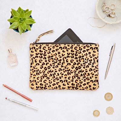 Custodia per accessori con stampa leopardata