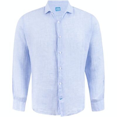 Camicia in Lino Vichy KRABI blu